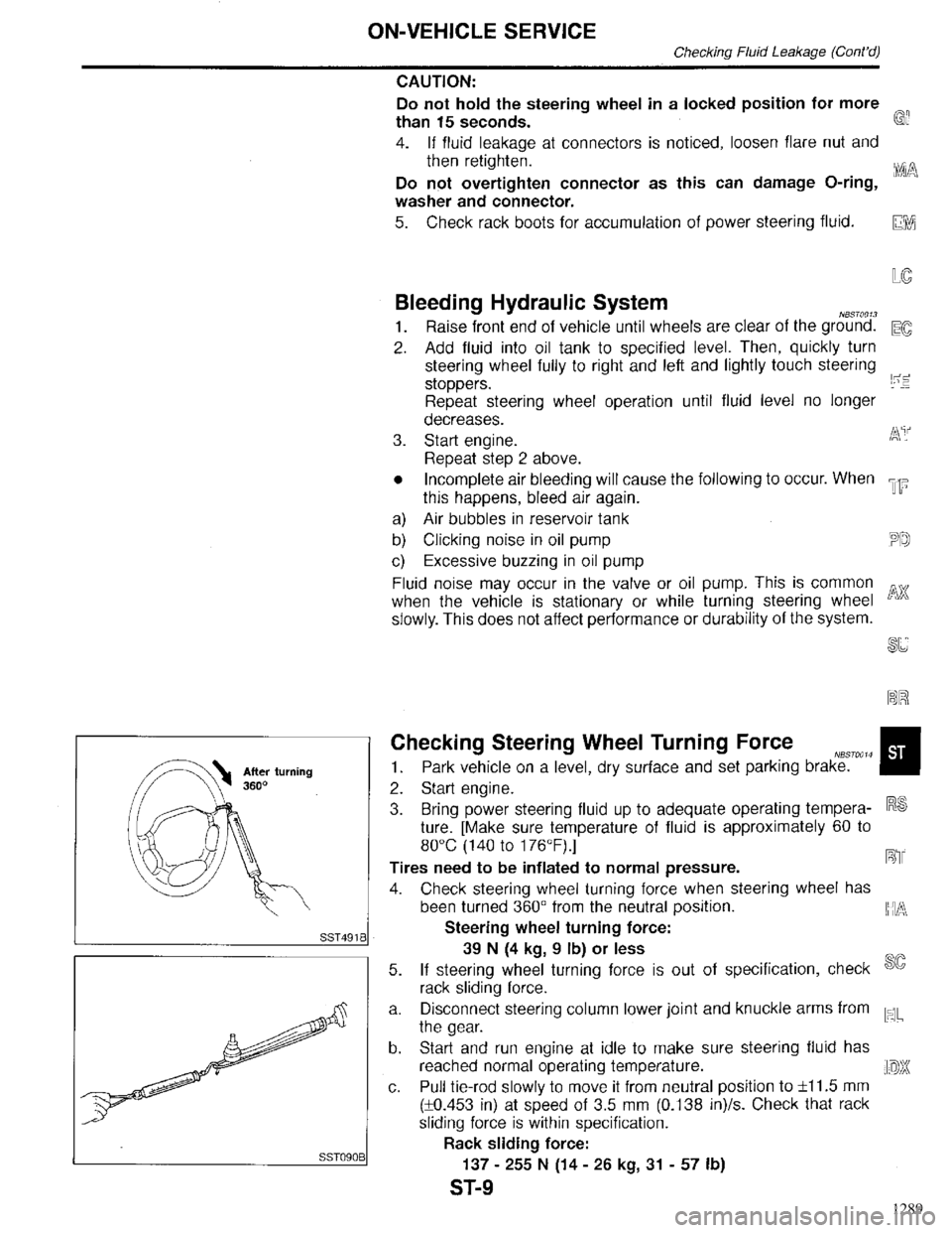 INFINITI QX4 1998 Factory Service Manual 1289 INFINITI QX4 1998 Factory Service Manual 1289