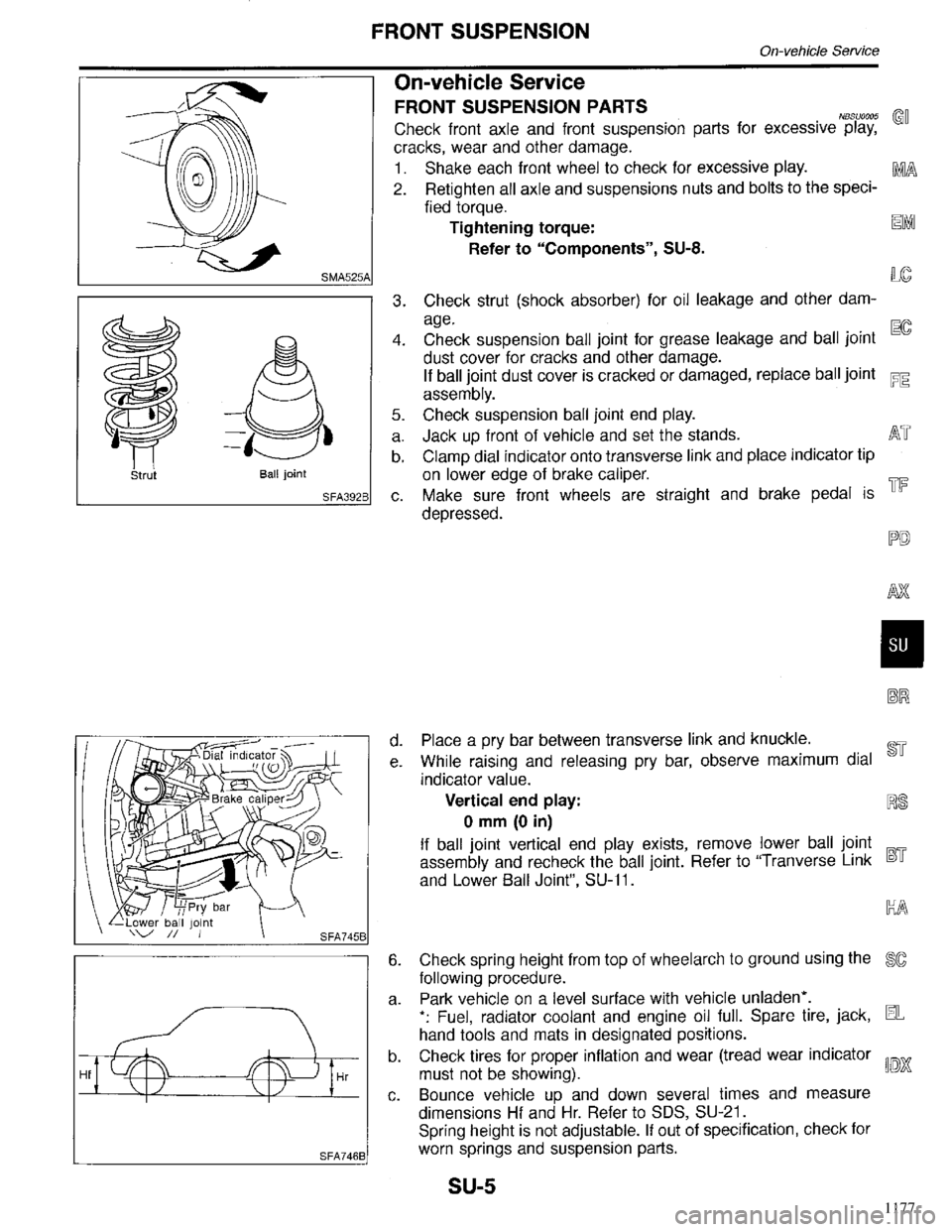 INFINITI QX4 1998 Factory Service Manual 1177 INFINITI QX4 1998 Factory Service Manual 1177