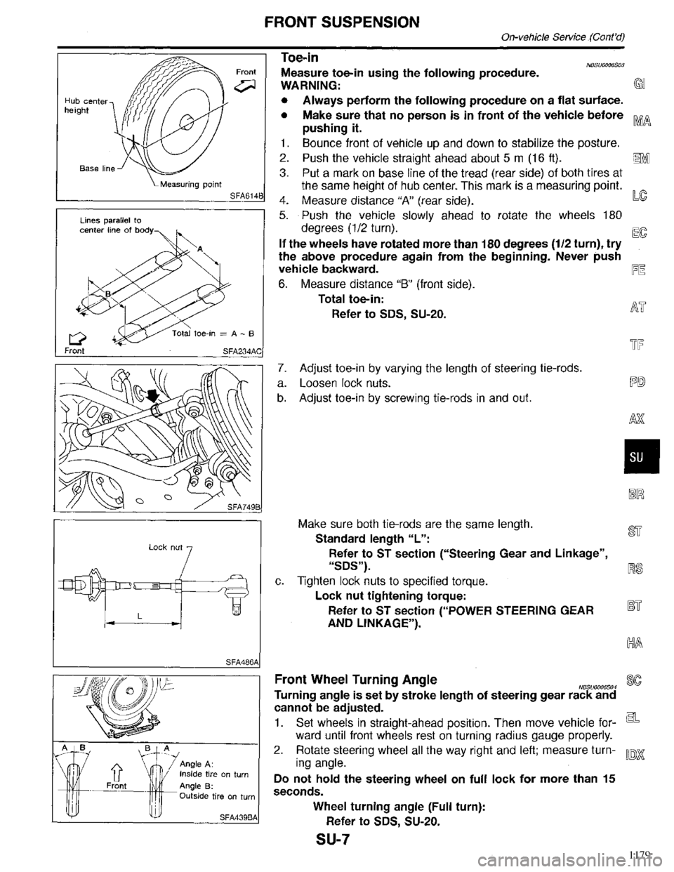 INFINITI QX4 1998 Factory Service Manual 1179 INFINITI QX4 1998 Factory Service Manual 1179