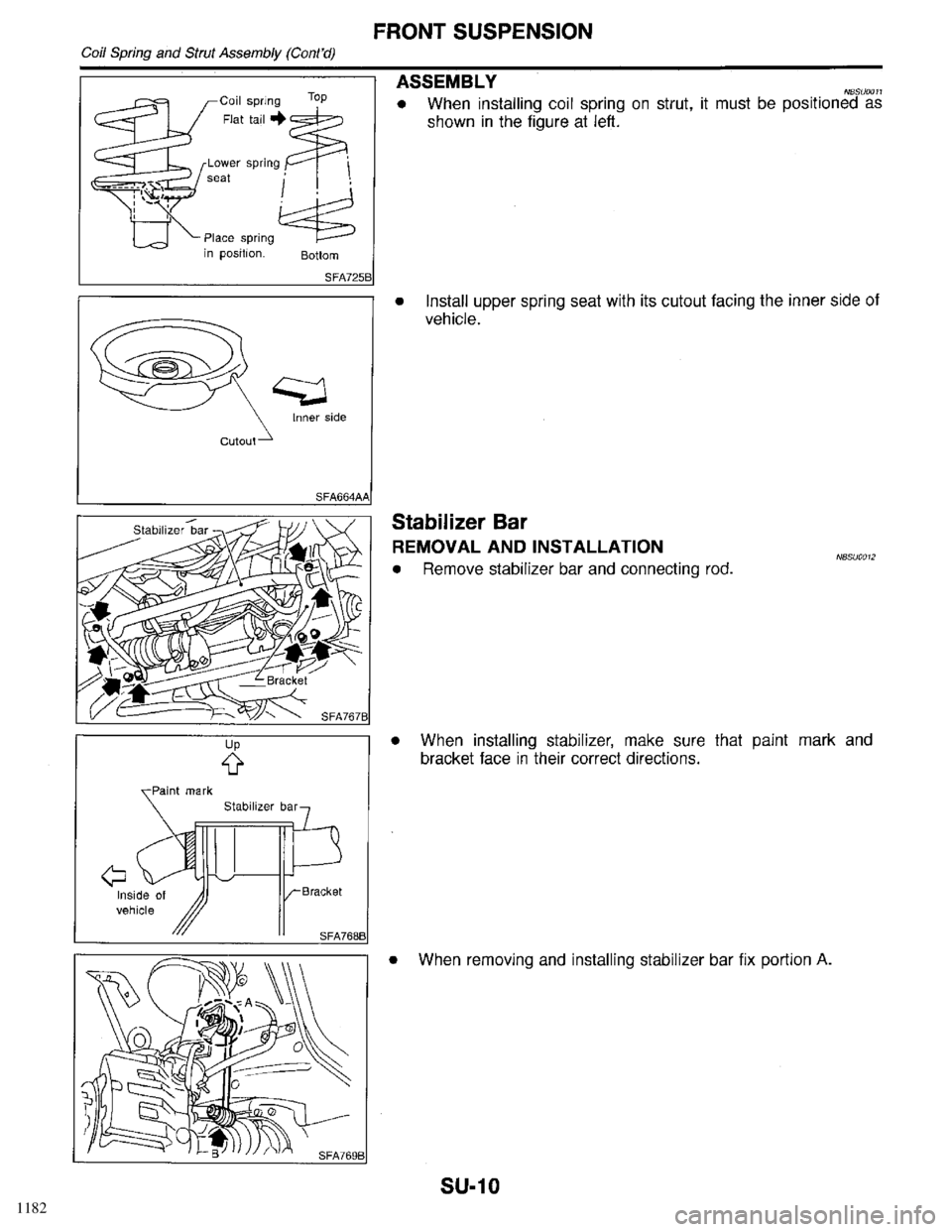 INFINITI QX4 1998 Factory Service Manual 1182 INFINITI QX4 1998 Factory Service Manual 1182