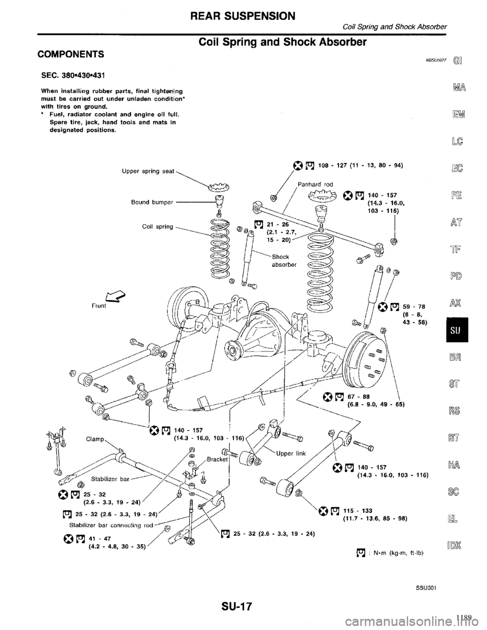 INFINITI QX4 1998 Factory Service Manual 1189 INFINITI QX4 1998 Factory Service Manual 1189