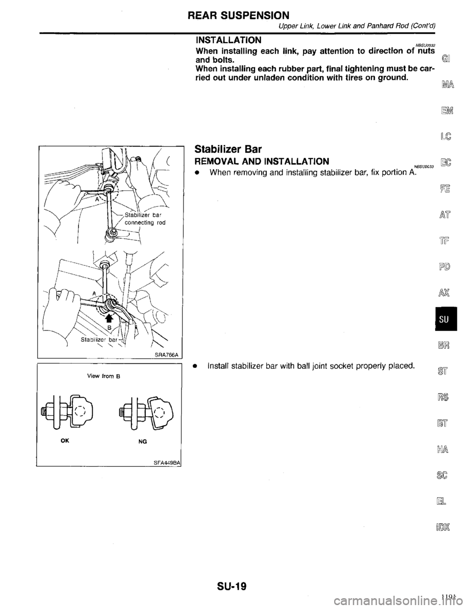 INFINITI QX4 1998 Factory Service Manual 1191 INFINITI QX4 1998 Factory Service Manual 1191