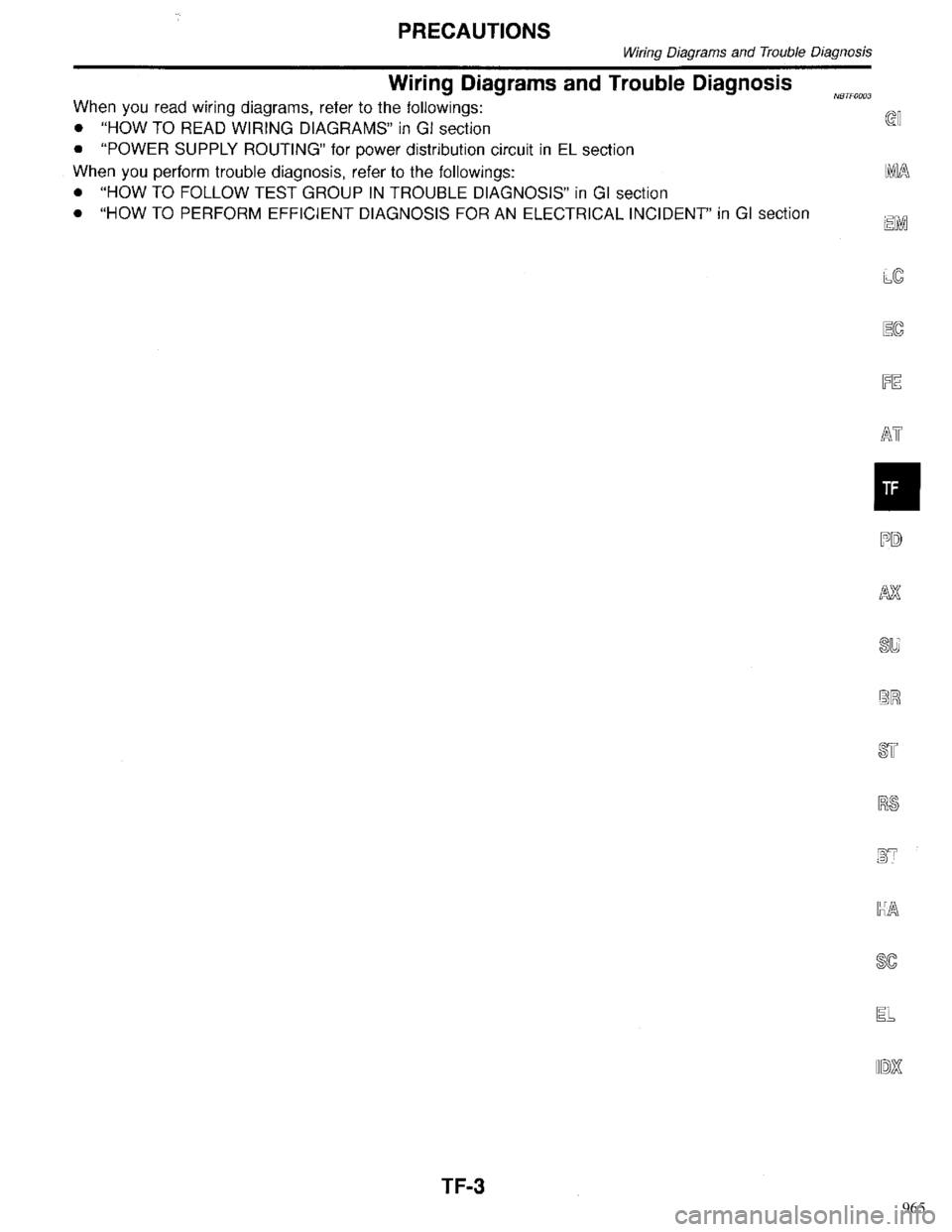 INFINITI QX4 1998 Factory Service Manual 965 INFINITI QX4 1998 Factory Service Manual 965