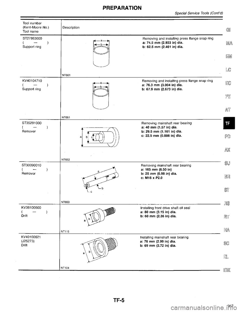 INFINITI QX4 1998 Factory Service Manual 967 INFINITI QX4 1998 Factory Service Manual 967