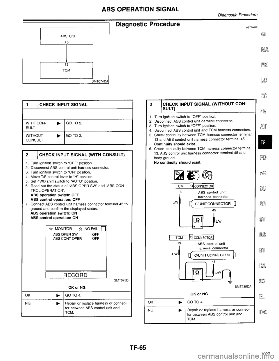 INFINITI QX4 1998 Factory Service Manual 1027 INFINITI QX4 1998 Factory Service Manual 1027