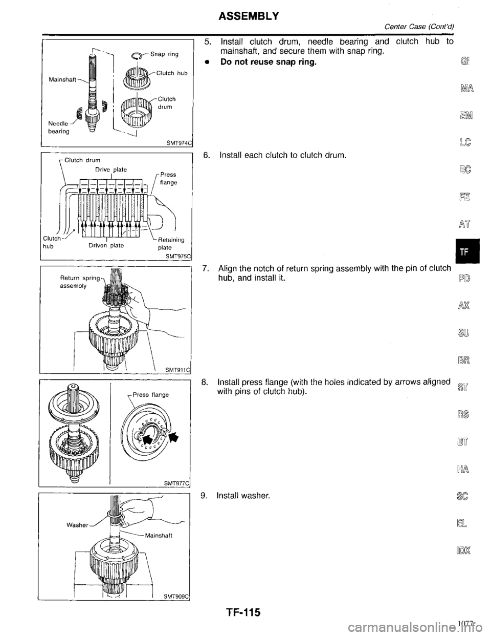 INFINITI QX4 1998 Factory Service Manual 1077 INFINITI QX4 1998 Factory Service Manual 1077