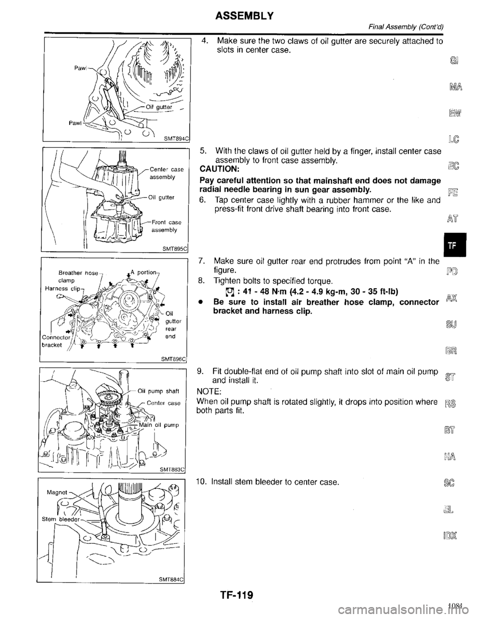 INFINITI QX4 1998 Factory Service Manual 1081 INFINITI QX4 1998 Factory Service Manual 1081