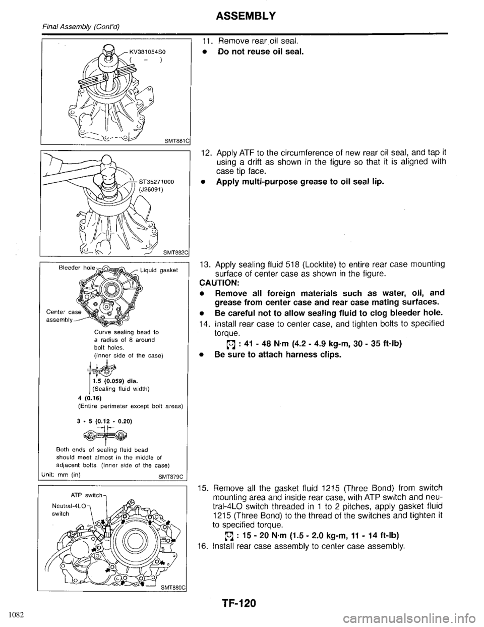 INFINITI QX4 1998 Factory Service Manual 1082 INFINITI QX4 1998 Factory Service Manual 1082