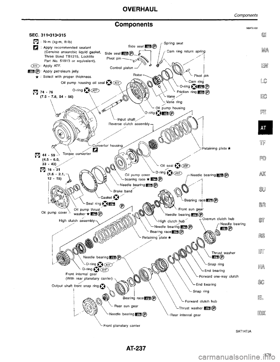 INFINITI QX4 1998 Factory Service Manual 879 INFINITI QX4 1998 Factory Service Manual 879