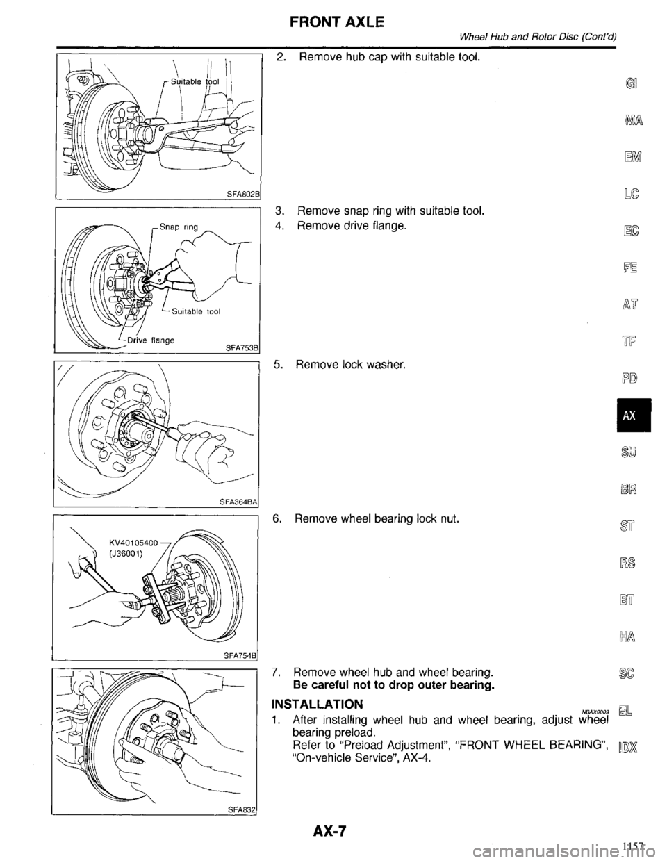 INFINITI QX4 1998 Factory Service Manual 1157 INFINITI QX4 1998 Factory Service Manual 1157