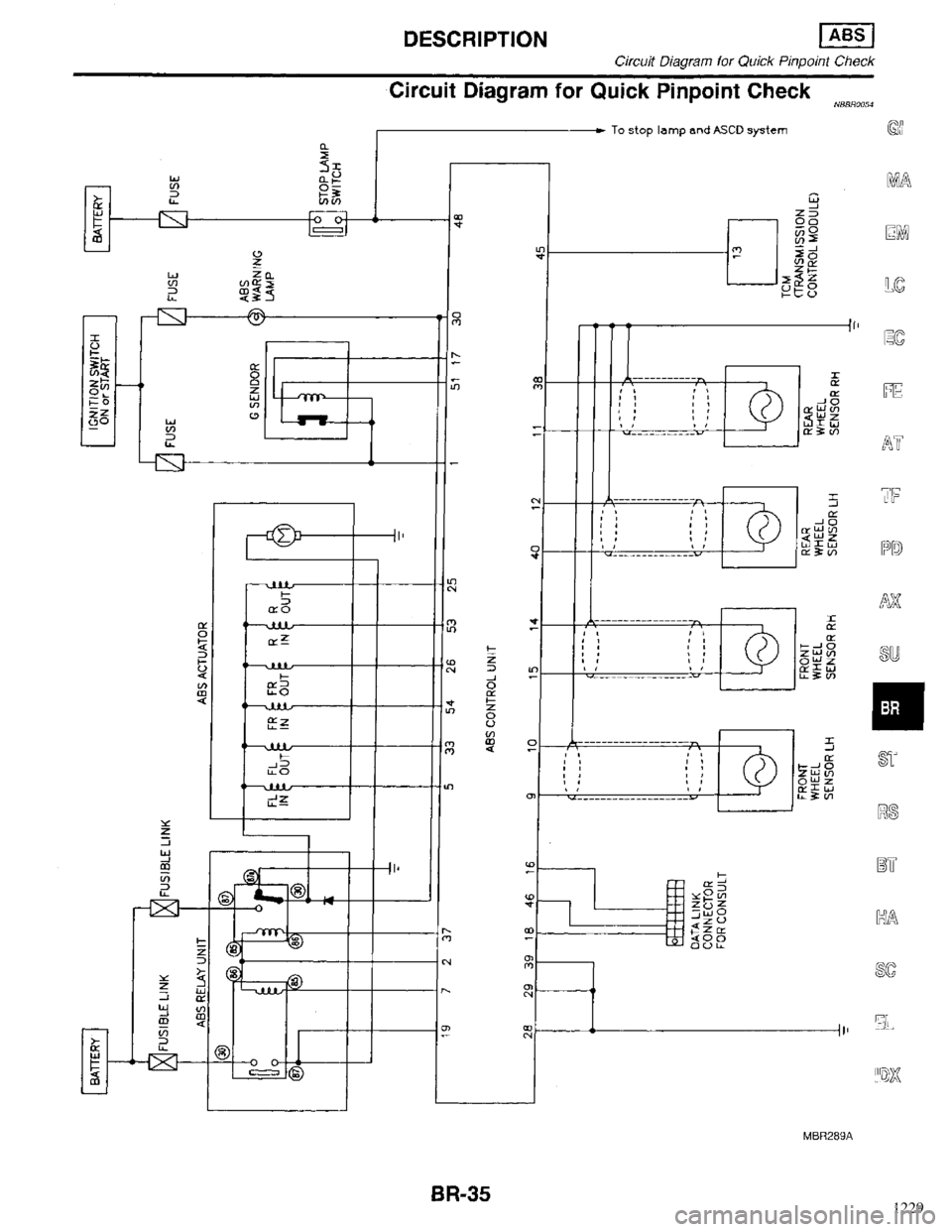 INFINITI QX4 1998  Factory Service Manual 1229 