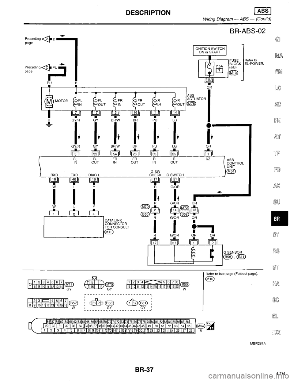 INFINITI QX4 1998  Factory Service Manual 1231 
