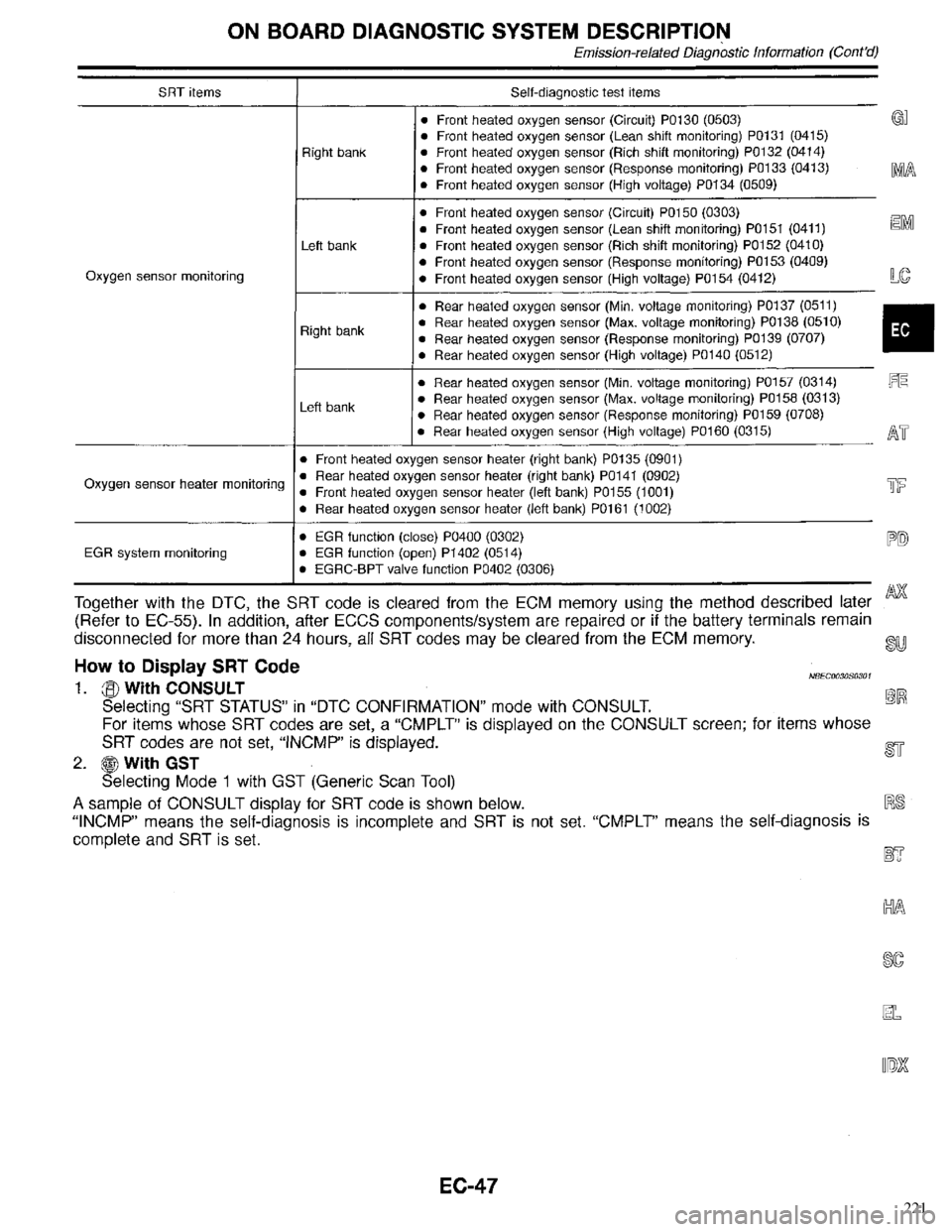 INFINITI QX4 1998  Factory Service Manual 221 