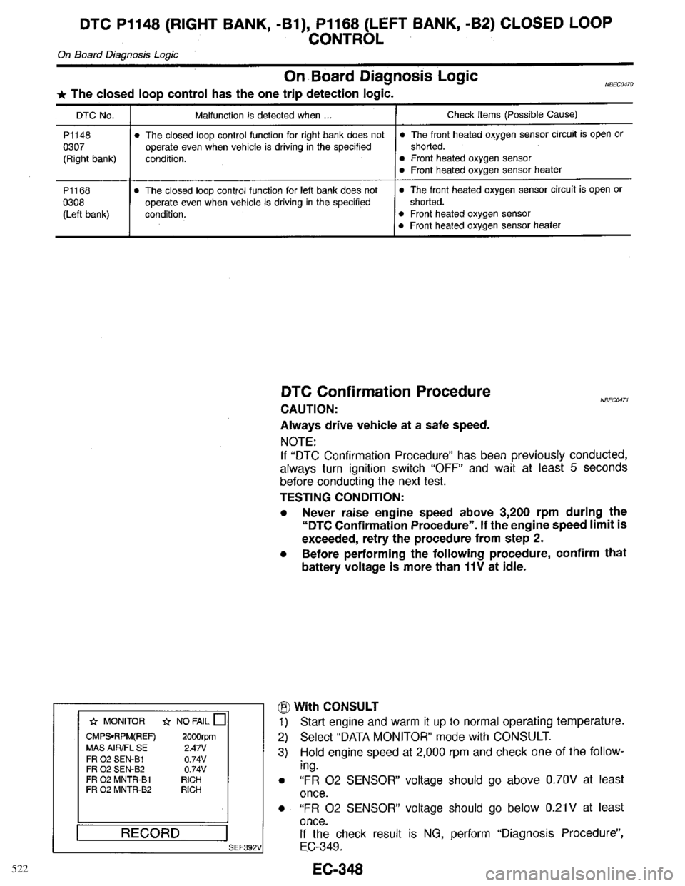 INFINITI QX4 1998  Factory Service Manual 522 