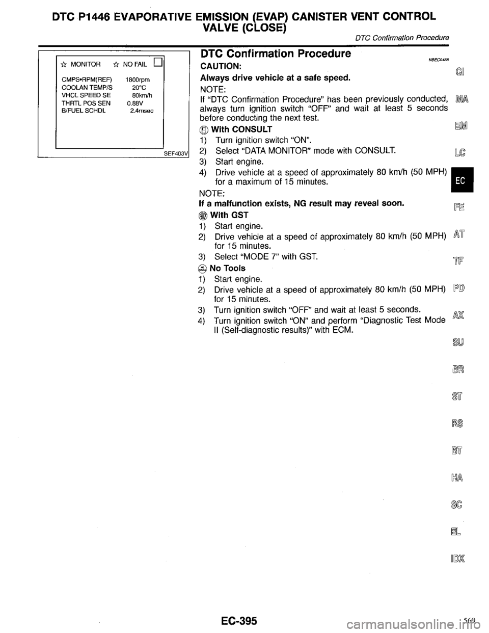INFINITI QX4 1998  Factory Service Manual 569 