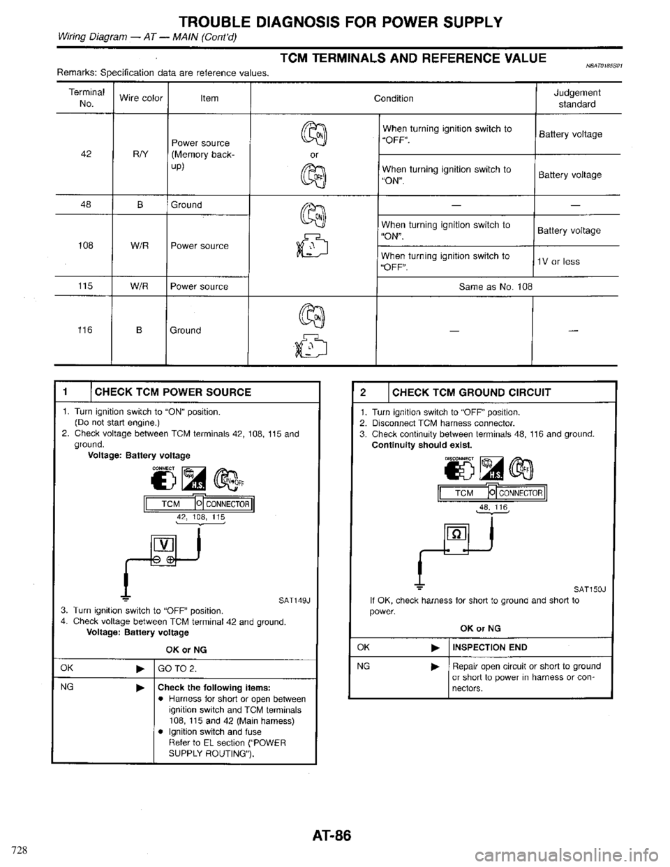 INFINITI QX4 1998  Factory Owners Manual 728 