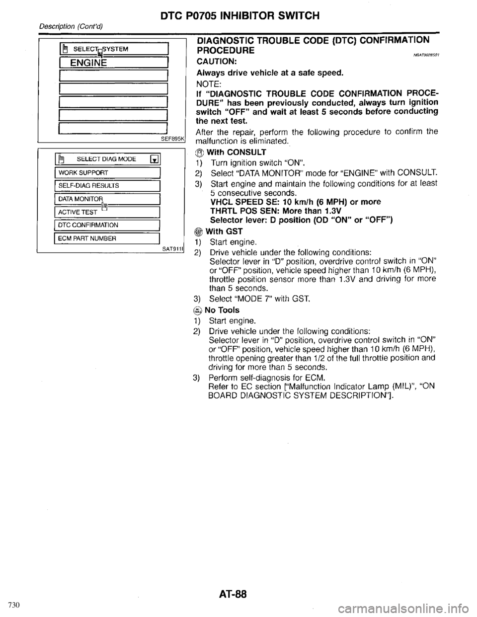 INFINITI QX4 1998  Factory Owners Manual 730 