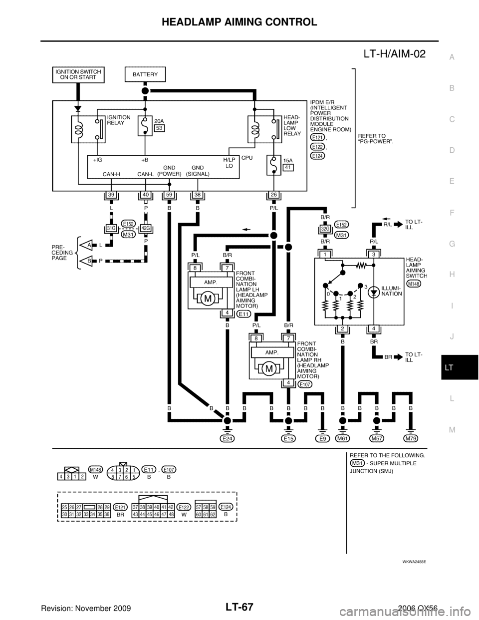 INFINITI QX56 2006  Factory Manual Online HEADLAMP AIMING CONTROLLT-67
C
DE
F
G H
I
J
L
M A
B
LT
Revision: November 2009 2006 QX56
WKWA2488E 