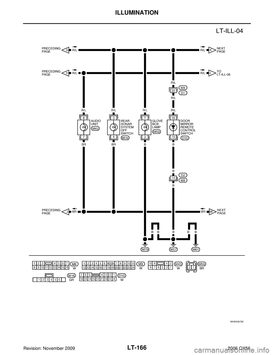 INFINITI QX56 2006 Factory Service Manual LT-166
ILLUMINATION
Revision: November 20092006 QX56
WKWA3678E INFINITI QX56 2006 Factory Service Manual LT-166
ILLUMINATION
Revision: November 20092006 QX56
WKWA3678E