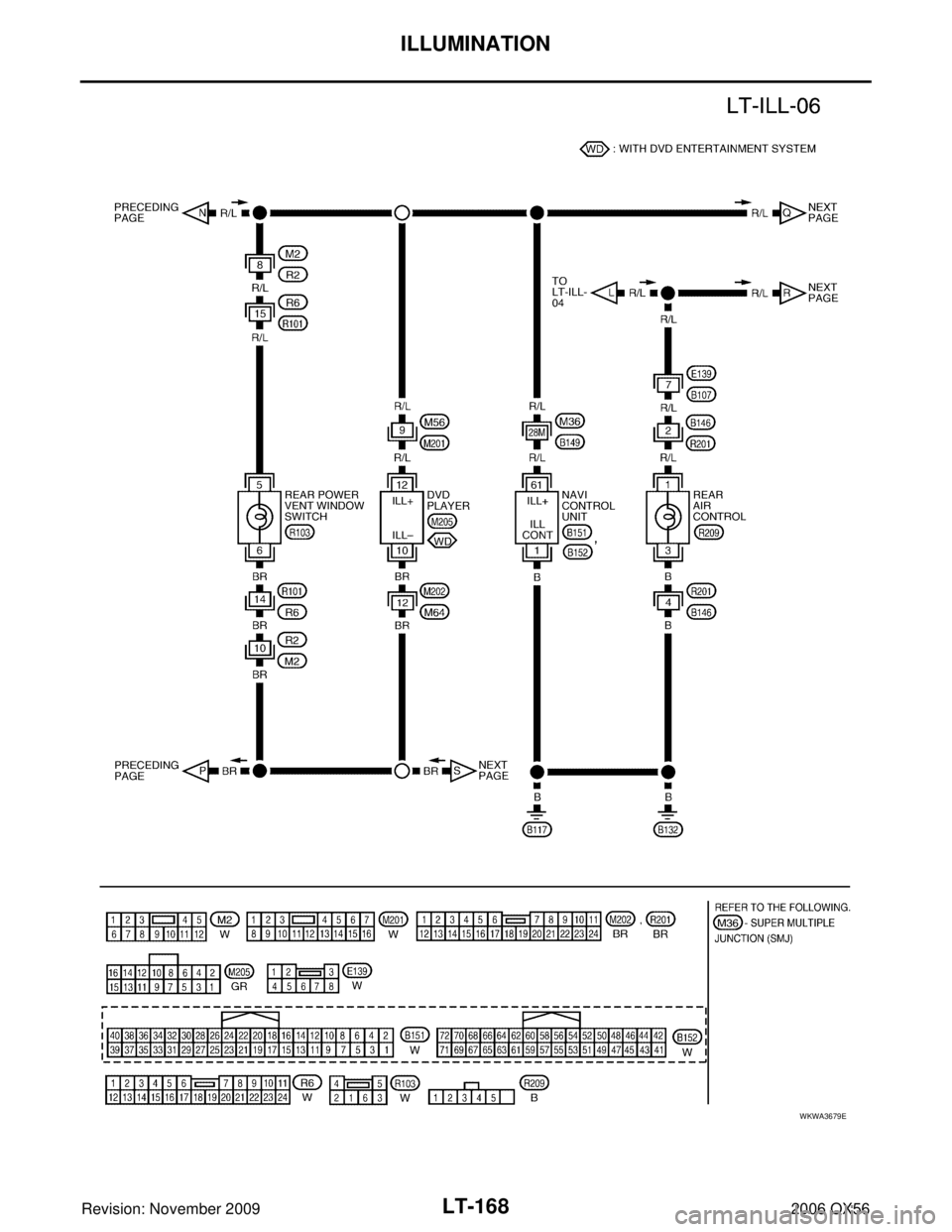 INFINITI QX56 2006 Factory Service Manual LT-168
ILLUMINATION
Revision: November 20092006 QX56
WKWA3679E INFINITI QX56 2006 Factory Service Manual LT-168
ILLUMINATION
Revision: November 20092006 QX56
WKWA3679E