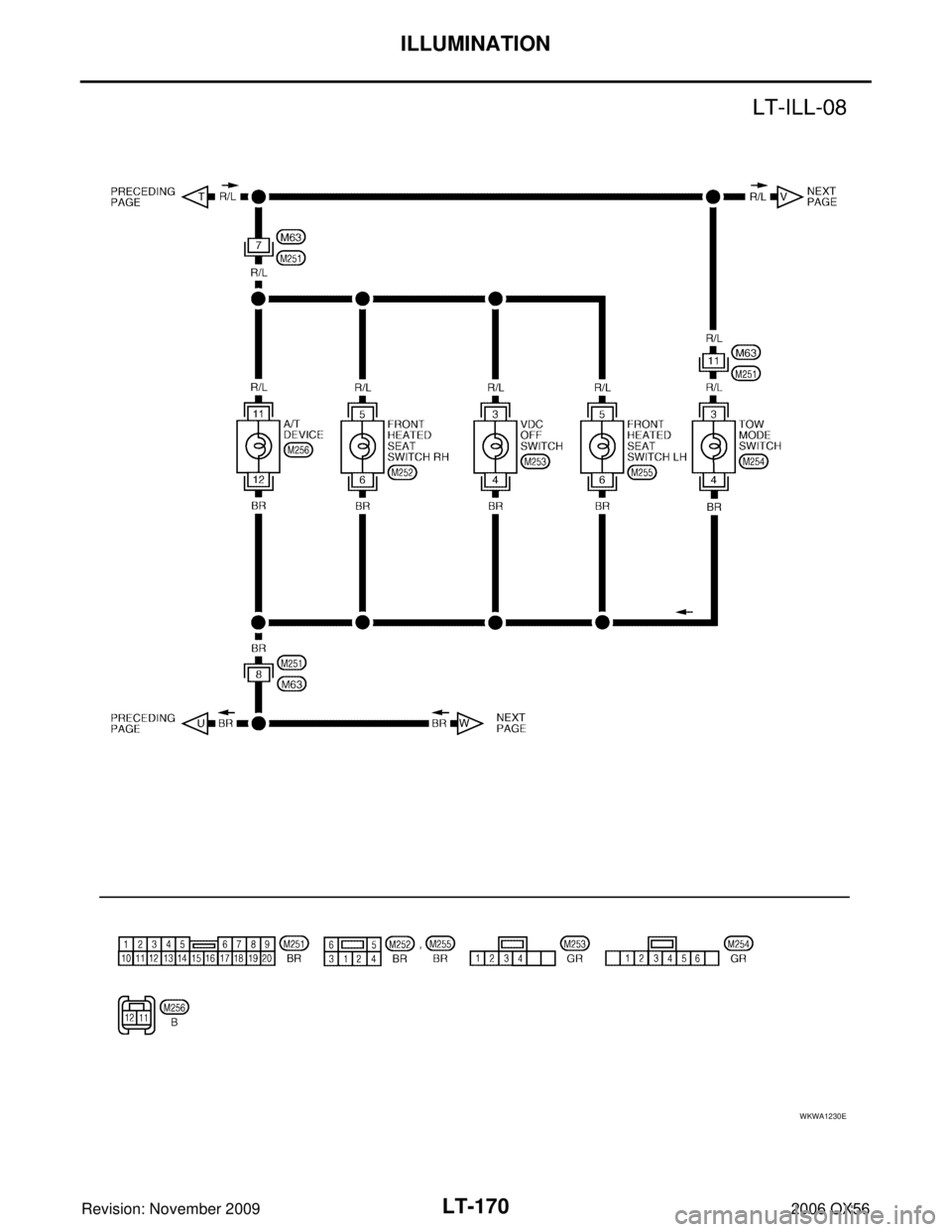 INFINITI QX56 2006 Factory Service Manual LT-170
ILLUMINATION
Revision: November 20092006 QX56
WKWA1230E INFINITI QX56 2006 Factory Service Manual LT-170
ILLUMINATION
Revision: November 20092006 QX56
WKWA1230E