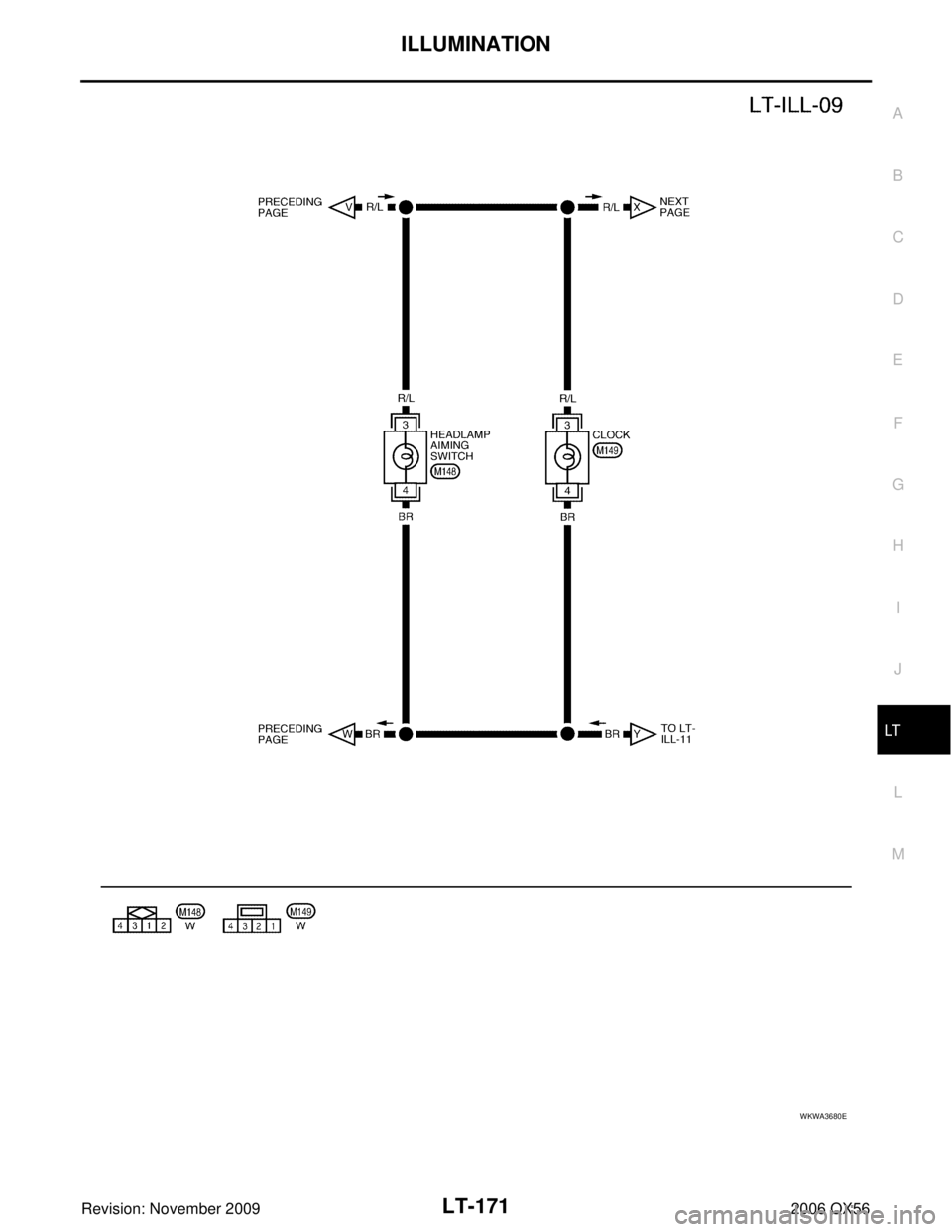 INFINITI QX56 2006 Factory Service Manual ILLUMINATIONLT-171
C
DE
F
G H
I
J
L
M A
B
LT
Revision: November 2009 2006 QX56
WKWA3680E INFINITI QX56 2006 Factory Service Manual ILLUMINATIONLT-171
C
DE
F
G H
I
J
L
M A
B
LT
Revision: November 2009 2006 QX56
WKWA3680E