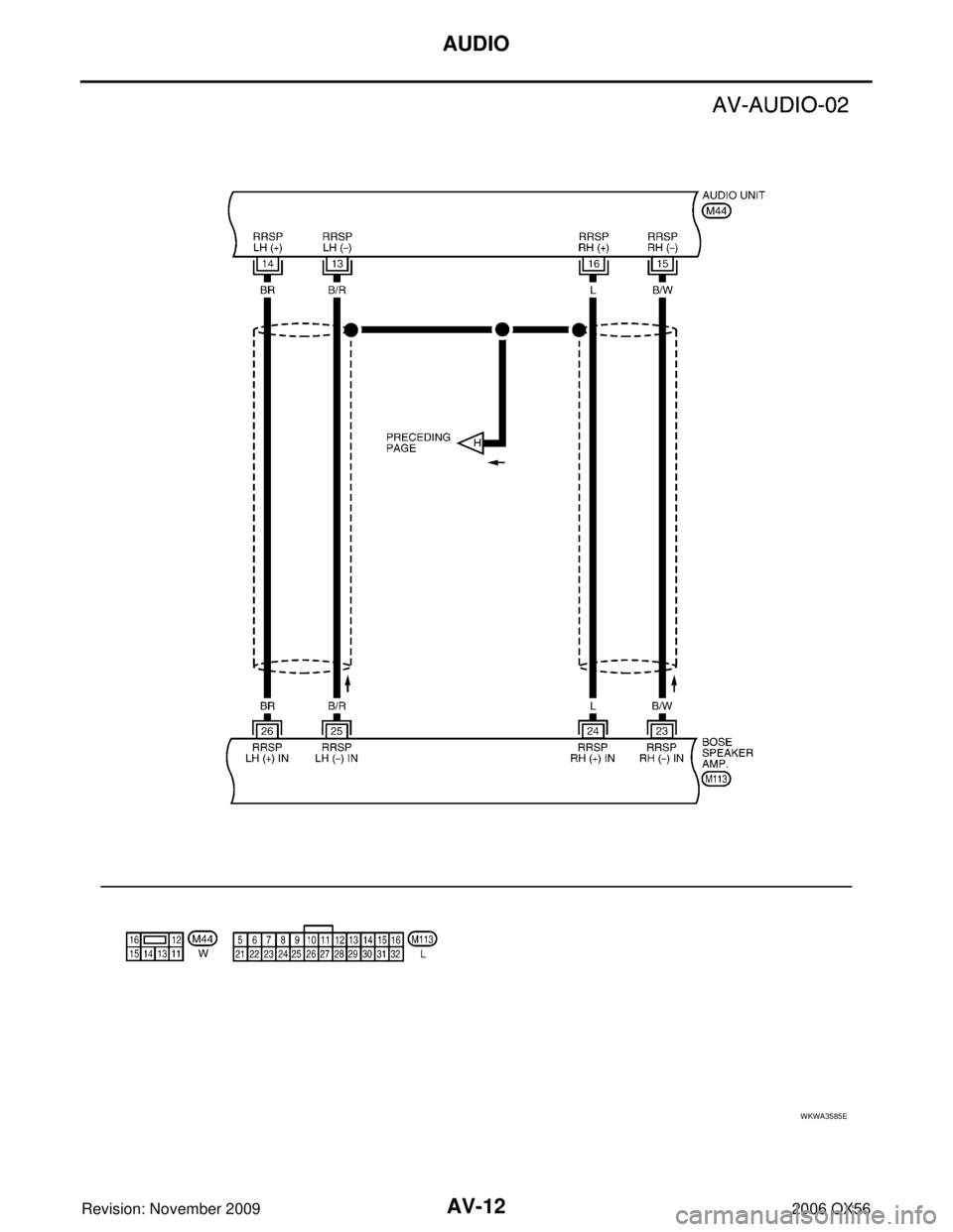 INFINITI QX56 2006 Factory User Guide AV-12
AUDIO
Revision: November 20092006 QX56
WKWA3585E INFINITI QX56 2006 Factory User Guide AV-12
AUDIO
Revision: November 20092006 QX56
WKWA3585E