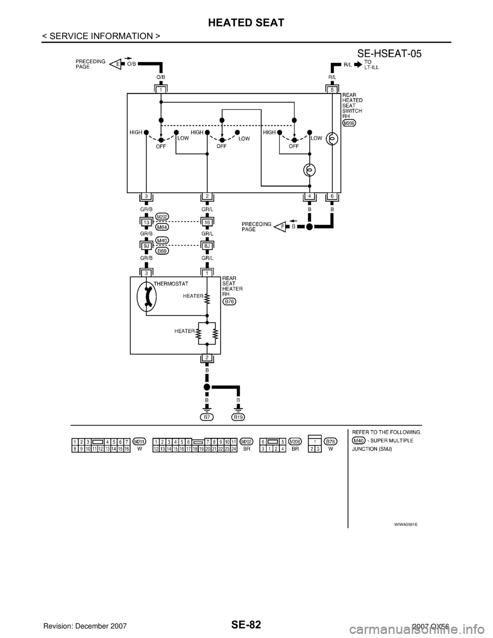 INFINITI QX56 2007  Factory Service Manual SE-82
< SERVICE INFORMATION >
HEATED SEAT
WIWA0591E 