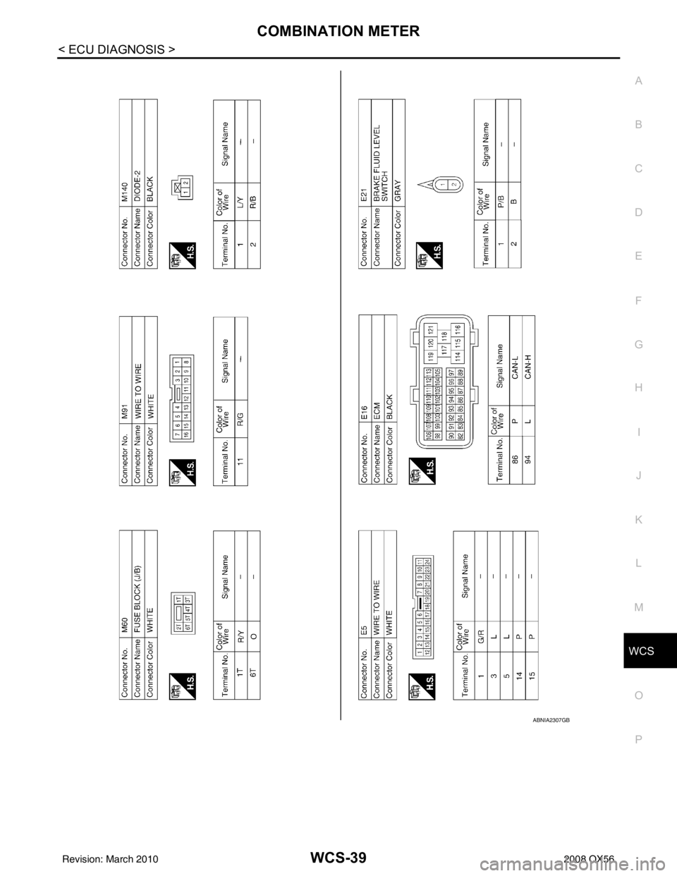 INFINITI QX56 2008 Factory Service Manual WCS
COMBINATION METERWCS-39
< ECU DIAGNOSIS >
C
DE
F
G H
I
J
K L
M B A
O P
ABNIA2307GB
Revision: March 2010 2008 QX56 INFINITI QX56 2008 Factory Service Manual WCS
COMBINATION METERWCS-39
< ECU DIAGNOSIS >
C
DE
F
G H
I
J
K L
M B A
O P
ABNIA2307GB
Revision: March 2010 2008 QX56
