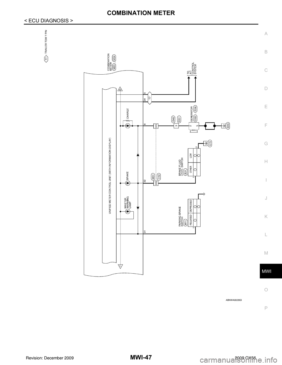 INFINITI QX56 2009 Factory Service Manual MWI
COMBINATION METERMWI-47
< ECU DIAGNOSIS >
C
DE
F
G H
I
J
K L
M B A
O P
ABNWA0028GB
Revision: December 20092009 QX56 INFINITI QX56 2009 Factory Service Manual MWI
COMBINATION METERMWI-47
< ECU DIAGNOSIS >
C
DE
F
G H
I
J
K L
M B A
O P
ABNWA0028GB
Revision: December 20092009 QX56