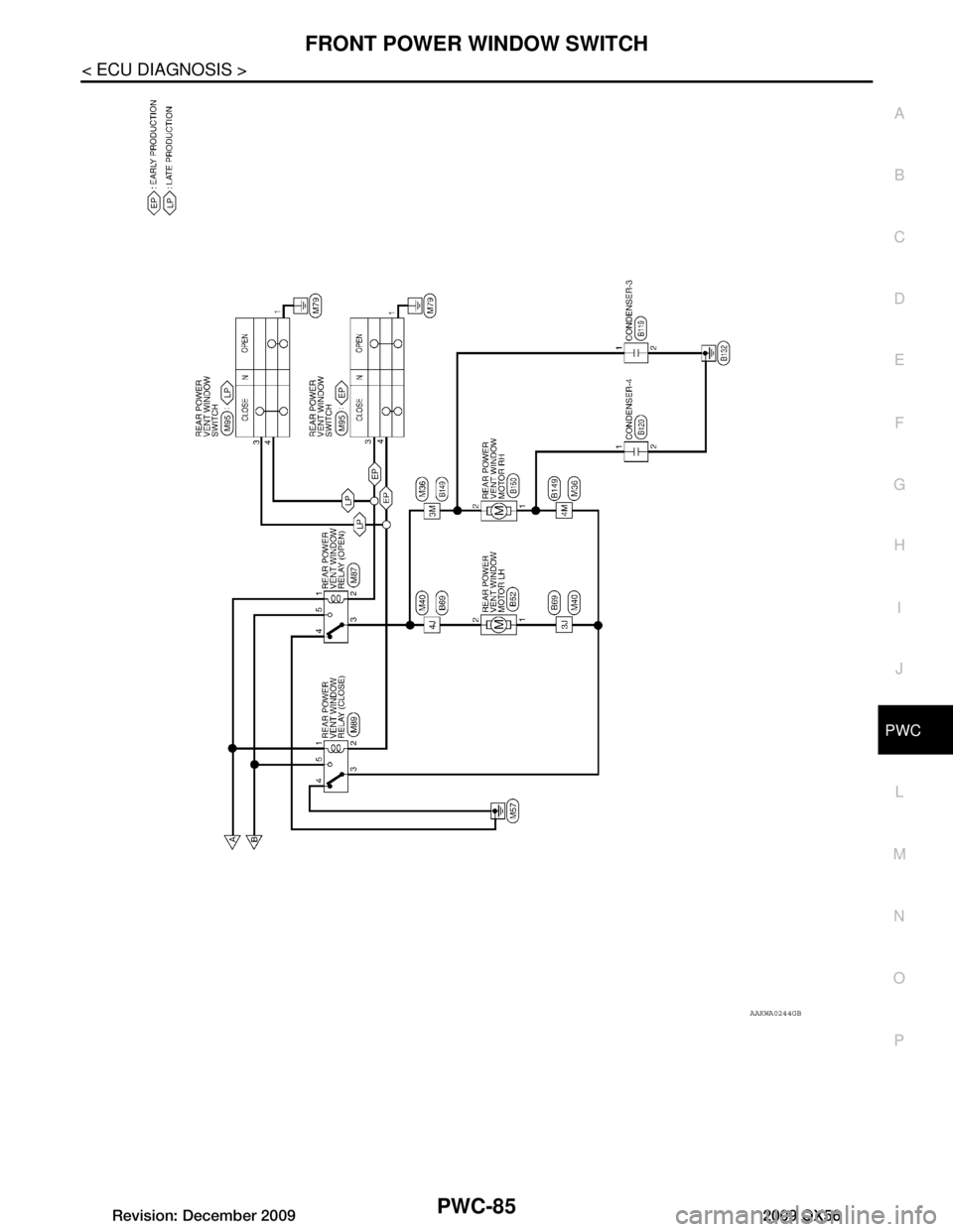 INFINITI QX56 2009 Factory Service Manual
FRONT POWER WINDOW SWITCHPWC-85
< ECU DIAGNOSIS >
C
DE
F
G H
I
J
L
M A
B
PWC
N
O P
AAKWA0244GB
Revision: December 20092009 QX56 INFINITI QX56 2009 Factory Service Manual
FRONT POWER WINDOW SWITCHPWC-85
< ECU DIAGNOSIS >
C
DE
F
G H
I
J
L
M A
B
PWC
N
O P
AAKWA0244GB
Revision: December 20092009 QX56