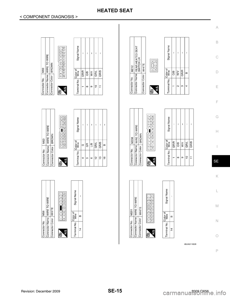 INFINITI QX56 2009 Factory Service Manual HEATED SEATSE-15
< COMPONENT DIAGNOSIS >
C
DE
F
G H
I
K L
M A
B
SE
N
O P
ABJIA0116GB
Revision: December 20092009 QX56 INFINITI QX56 2009 Factory Service Manual HEATED SEATSE-15
< COMPONENT DIAGNOSIS >
C
DE
F
G H
I
K L
M A
B
SE
N
O P
ABJIA0116GB
Revision: December 20092009 QX56