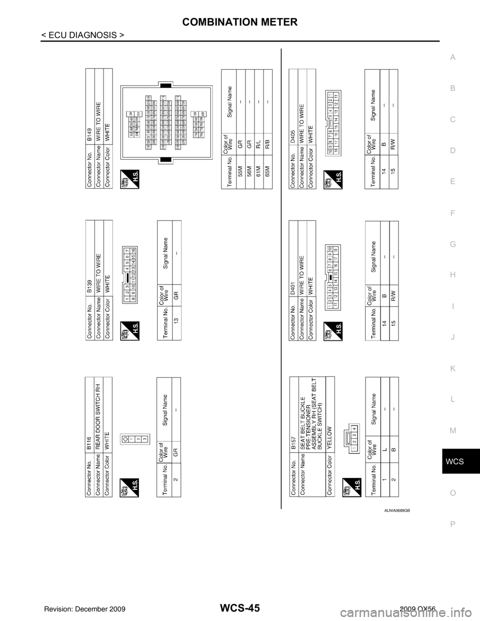 INFINITI QX56 2009 Factory Service Manual WCS
COMBINATION METERWCS-45
< ECU DIAGNOSIS >
C
DE
F
G H
I
J
K L
M B A
O P
ALNIA0689GB
Revision: December 20092009 QX56 INFINITI QX56 2009 Factory Service Manual WCS
COMBINATION METERWCS-45
< ECU DIAGNOSIS >
C
DE
F
G H
I
J
K L
M B A
O P
ALNIA0689GB
Revision: December 20092009 QX56