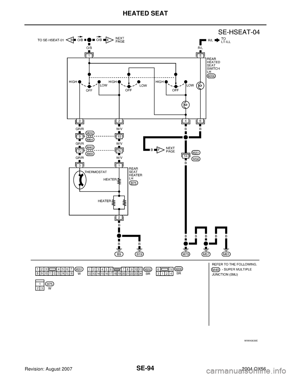 INFINITI QX56 2004  Factory Service Manual SE-94
HEATED SEAT
Revision: August 20072004 QX56
WIWA0639E 