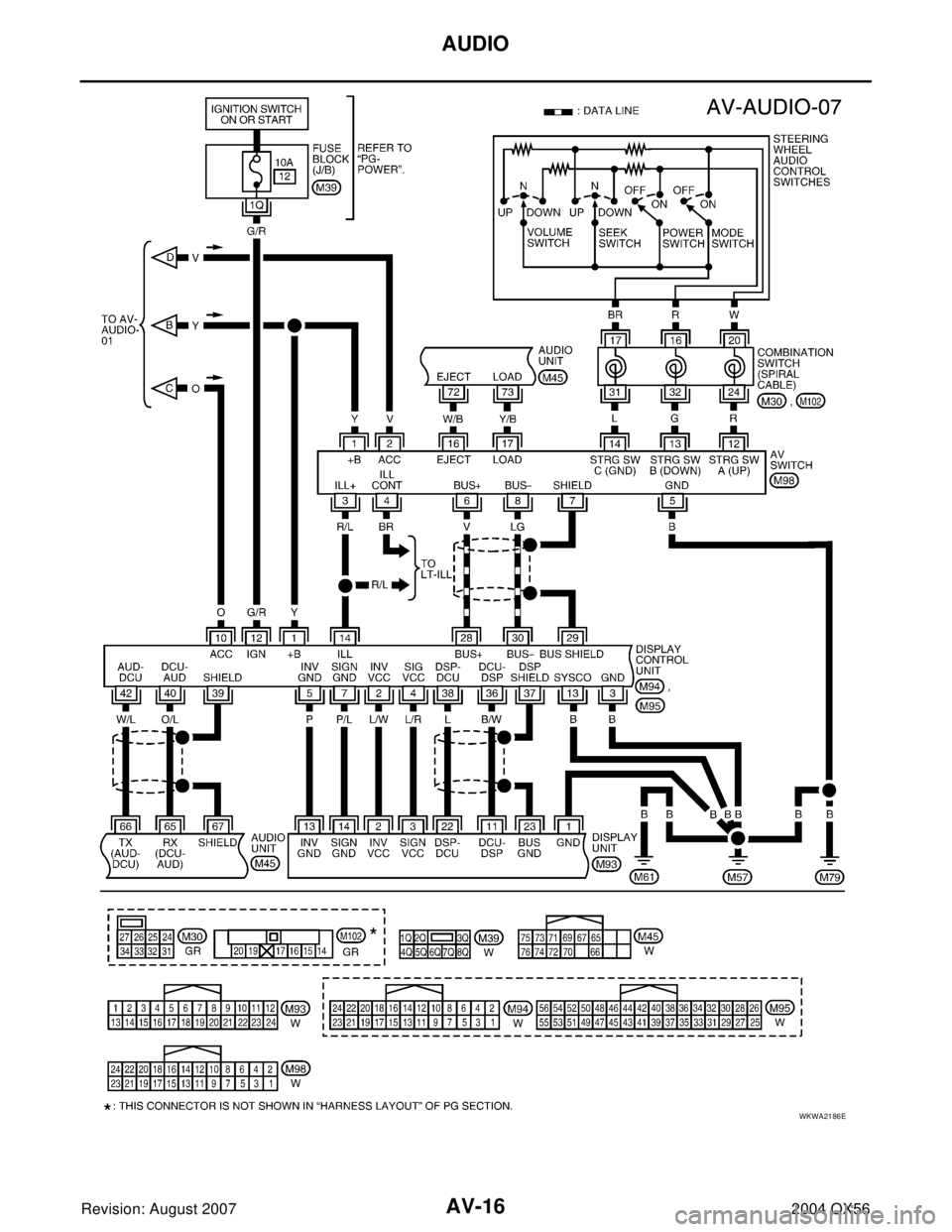 INFINITI QX56 2004  Factory User Guide AV-16
AUDIO
Revision: August 20072004 QX56
WKWA2186E 