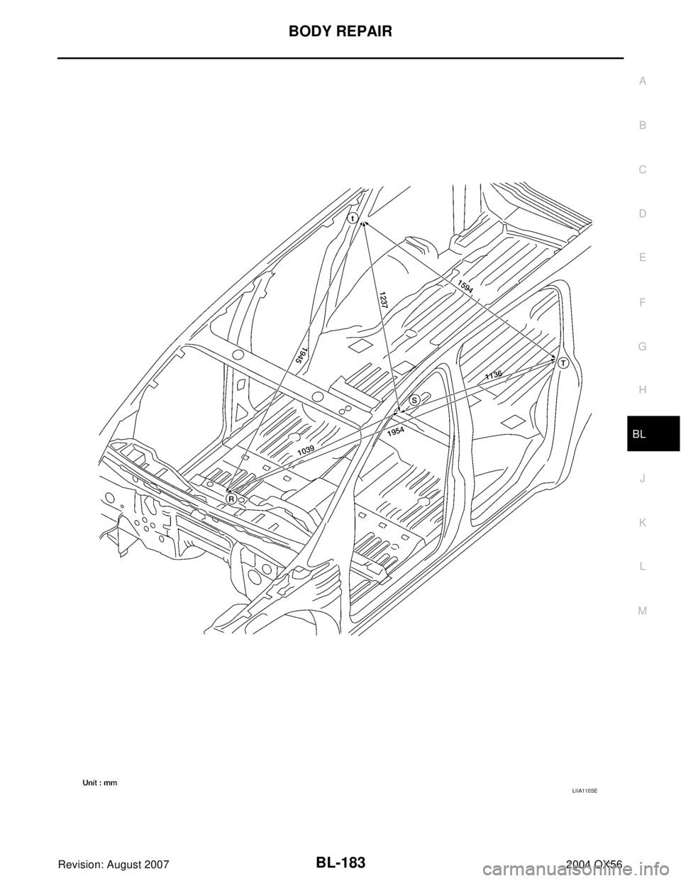 INFINITI QX56 2004 Factory Manual PDF BODY REPAIR
BL-183
C
D
E
F
G
H
J
K
L
MA
B
BL
Revision: August 20072004 QX56
LIIA1105E INFINITI QX56 2004 Factory Manual PDF BODY REPAIR
BL-183
C
D
E
F
G
H
J
K
L
MA
B
BL
Revision: August 20072004 QX56
LIIA1105E