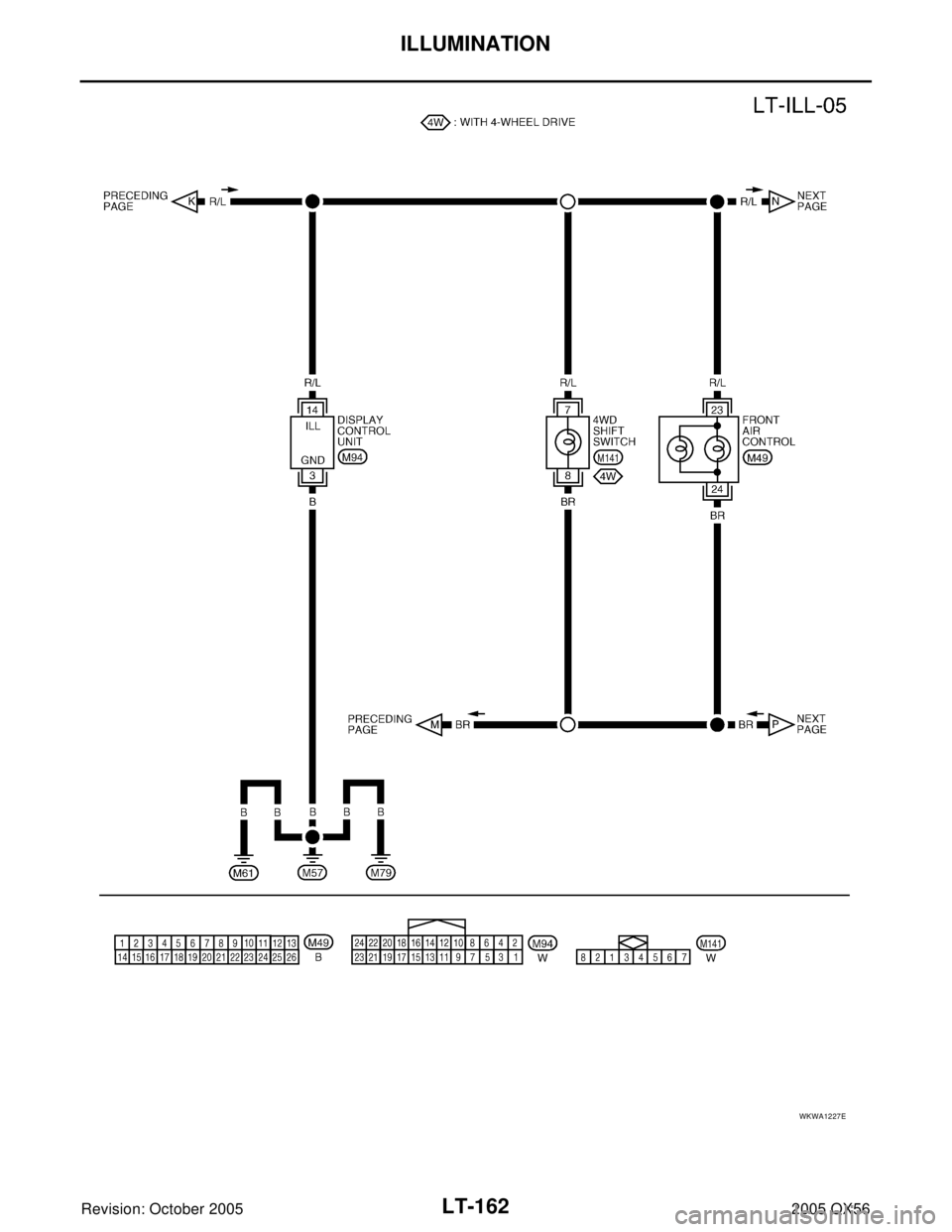 INFINITI QX4 2005  Factory Service Manual LT-162
ILLUMINATION
Revision: October 20052005 QX56
WKWA1227E 