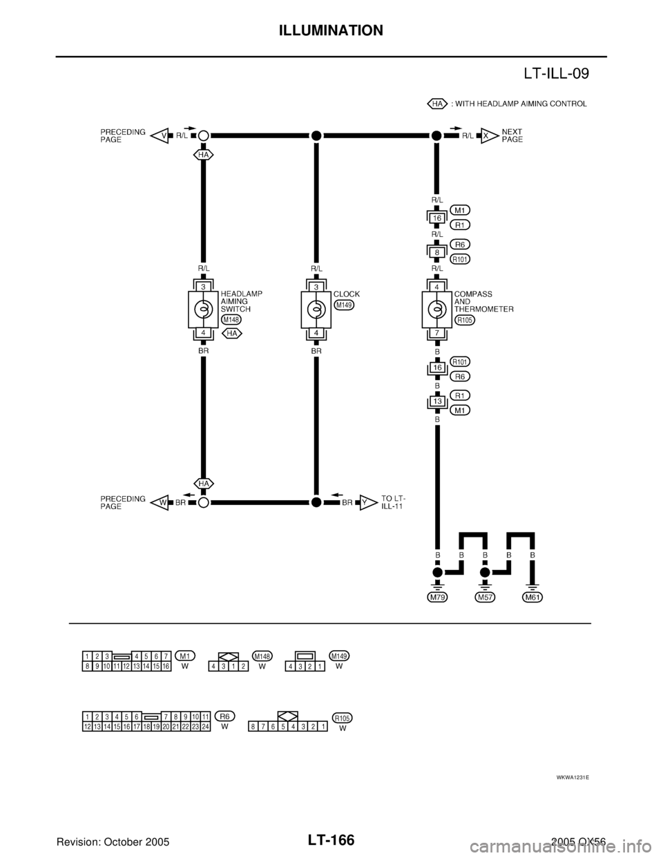 INFINITI QX4 2005  Factory Service Manual LT-166
ILLUMINATION
Revision: October 20052005 QX56
WKWA1231E 