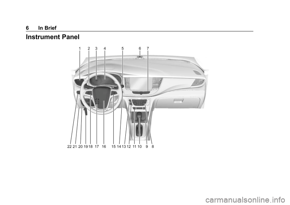 BUICK ENCORE 2019  Owners Manual Buick Encore Owner Manual (GMNA-Localizing-U.S./Canada/Mexico-
12163005) - 2019 - crc - 9/17/18
6 In Brief
Instrument Panel 