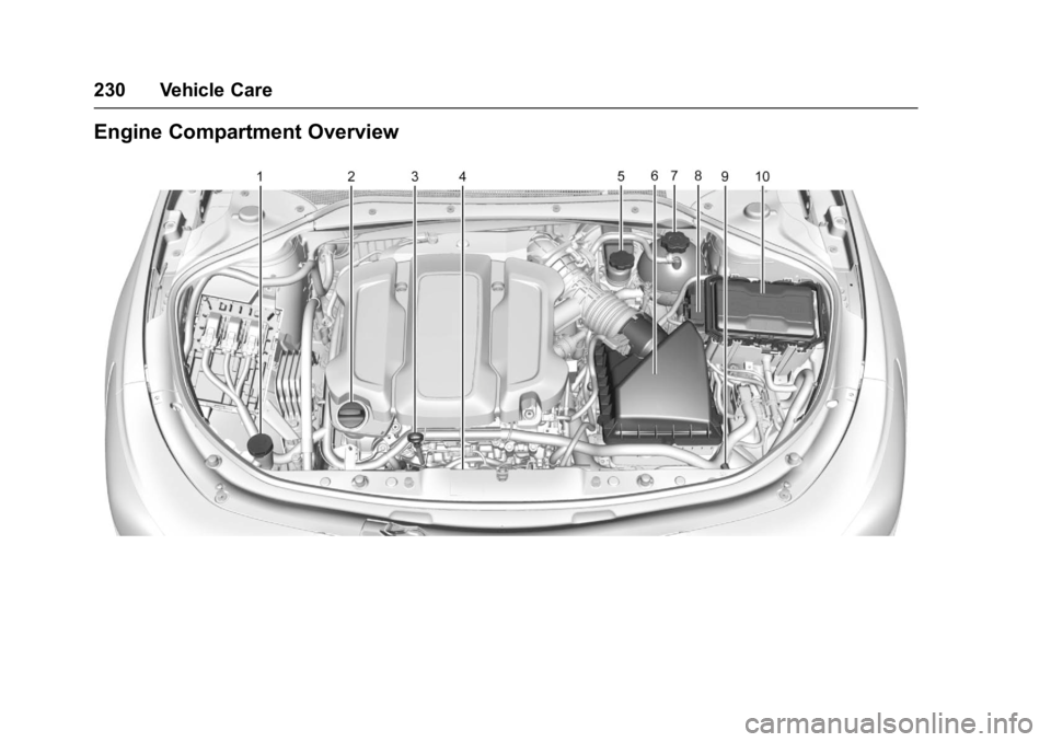 BUICK LACROSSE 2017 Owners Manual Buick LaCrosse Owner Manual (GMNA-Localizing-U.S./Canada-9803782) -
2017 - crc - 9/7/16
230 Vehicle Care
Engine Compartment Overview BUICK LACROSSE 2017 Owners Manual Buick LaCrosse Owner Manual (GMNA-Localizing-U.S./Canada-9803782) -
2017 - crc - 9/7/16
230 Vehicle Care
Engine Compartment Overview