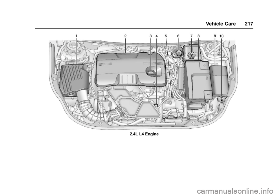 BUICK REGAL 2017 Owners Manual Buick Regal Owner Manual (GMNA-Localizing-U.S./Canada/Mexico-
9804381) - 2017 - crc - 8/30/16
Vehicle Care 217
2.4L L4 Engine BUICK REGAL 2017 Owners Manual Buick Regal Owner Manual (GMNA-Localizing-U.S./Canada/Mexico-
9804381) - 2017 - crc - 8/30/16
Vehicle Care 217
2.4L L4 Engine