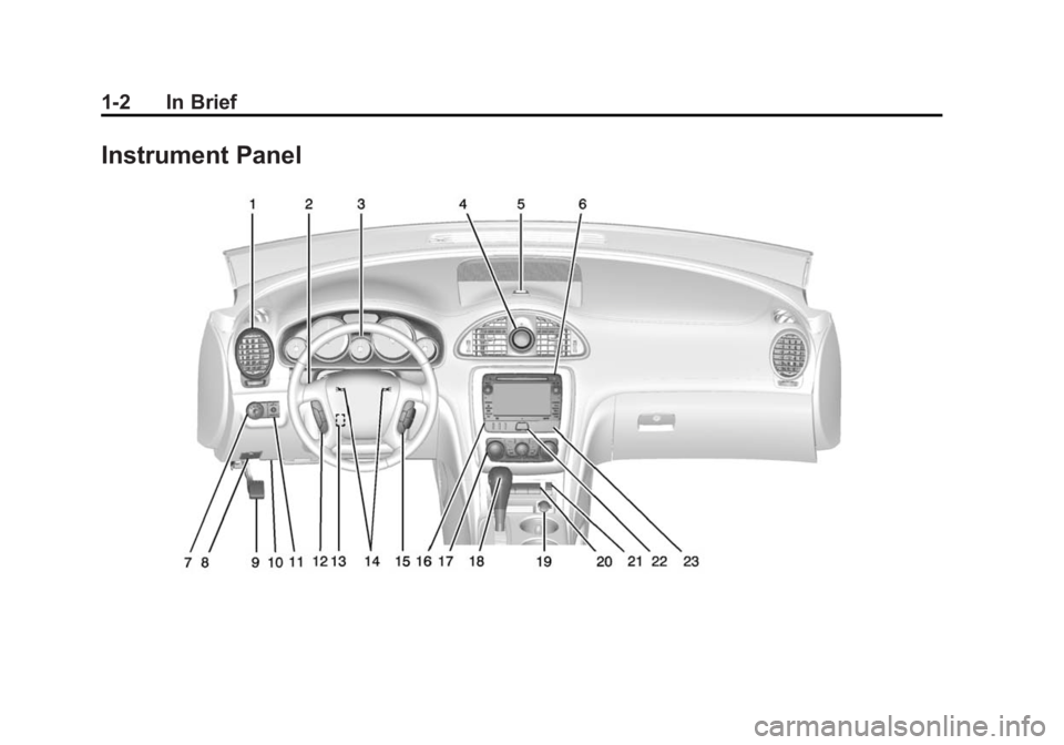BUICK ENCLAVE 2014  Owners Manual Black plate (2,1)Buick Enclave Owner Manual (GMNA-Localizing-U.S./Canada/Mexico-
6014143) - 2014 - CRC - 8/14/13
1-2 In Brief
Instrument Panel 