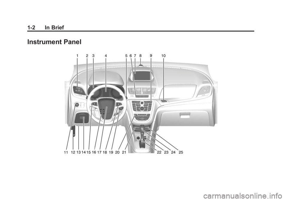 BUICK ENCORE 2014  Owners Manual Black plate (2,1)Buick Encore Owner Manual (GMNA-Localizing-U.S./Canada/Mexico-
6014813) - 2014 - crc - 10/22/13
1-2 In Brief
Instrument Panel 