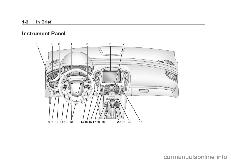 BUICK LACROSSE 2013  Owners Manual Black plate (2,1)Buick LaCrosse Owner Manual - 2013 - crc - 9/7/12
1-2 In Brief
Instrument Panel 