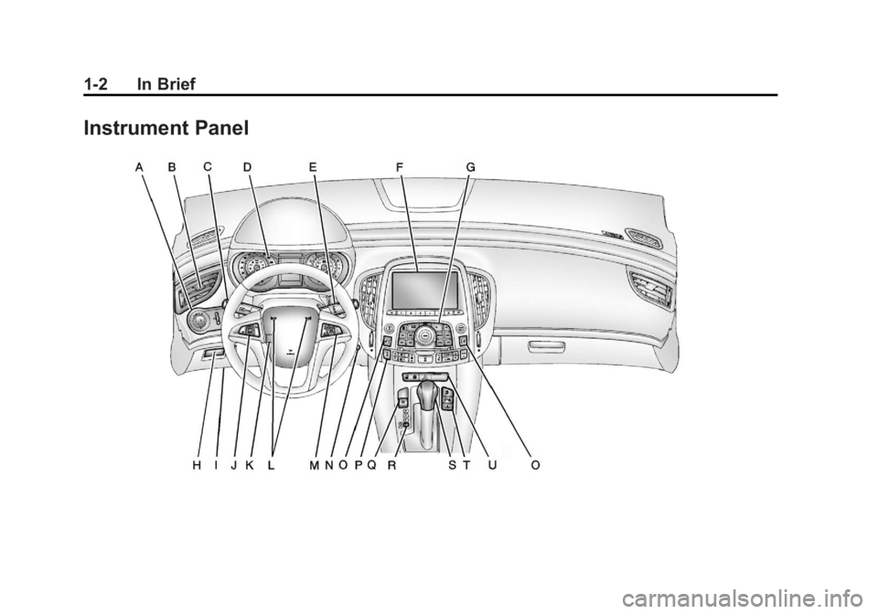 BUICK LACROSSE 2012  Owners Manual Black plate (2,1)Buick LaCrosse Owner Manual - 2012
1-2 In Brief
Instrument Panel 