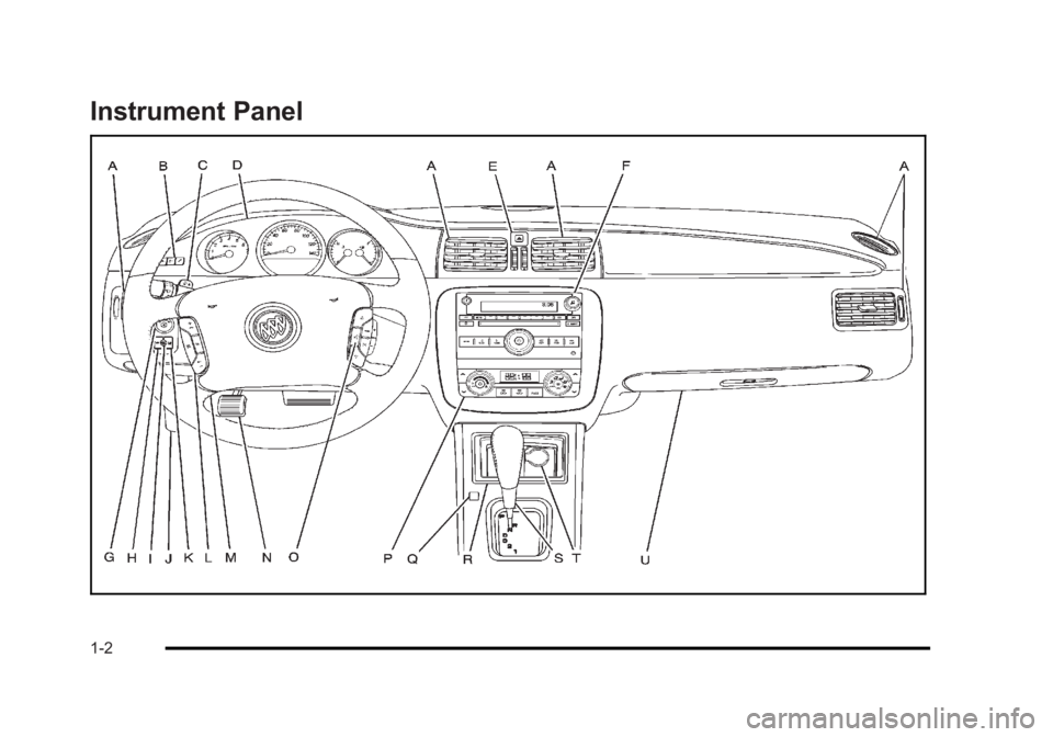 BUICK LUCERNE 2011  Owners Manual Black plate (2,1)Buick Lucerne Owner Manual - 2011
Instrument Panel
1-2 