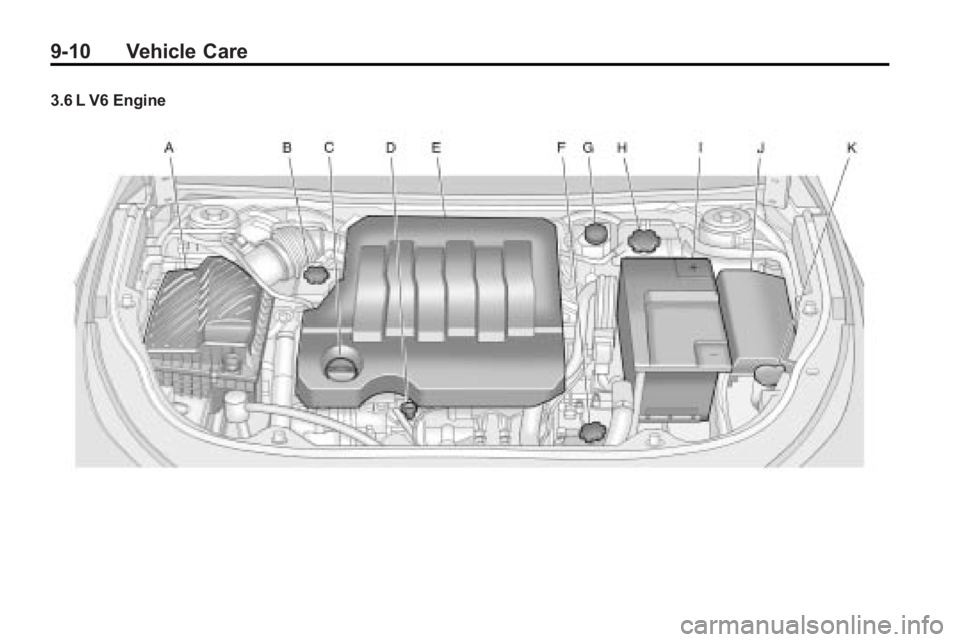 BUICK LACROSSE 2010 Owners Manual 9-10 Vehicle Care
3.6 L V6 Engine BUICK LACROSSE 2010 Owners Manual 9-10 Vehicle Care
3.6 L V6 Engine