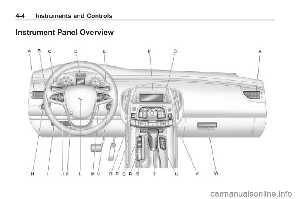 BUICK LACROSSE 2010 Owners Manual 4-4 Instruments and Controls
Instrument Panel Overview 