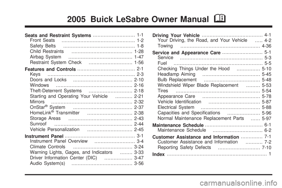 BUICK LESABRE 2005  Owners Manual 
