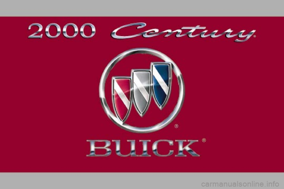 BUICK CENTURY 2000  Owners Manual 